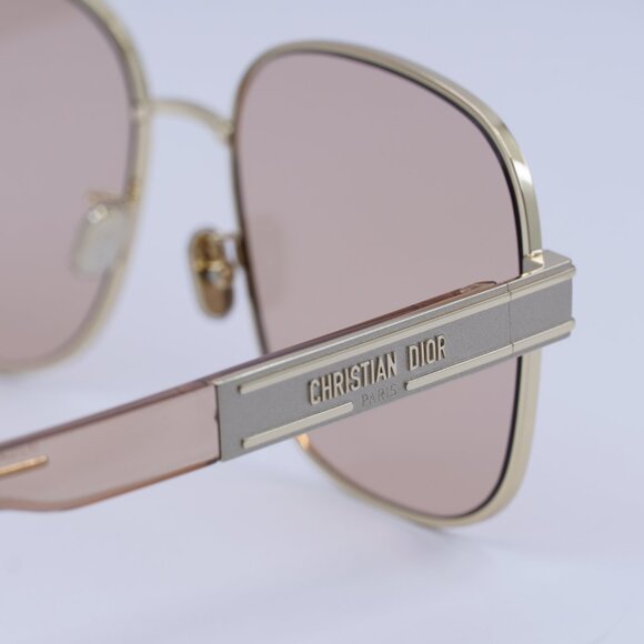 🕶️ New Dior DIORSIGNATURE S5U B0L0 Sunglasses - Shiny Gold Frame, Nude Lenses - Picture 4 of 11